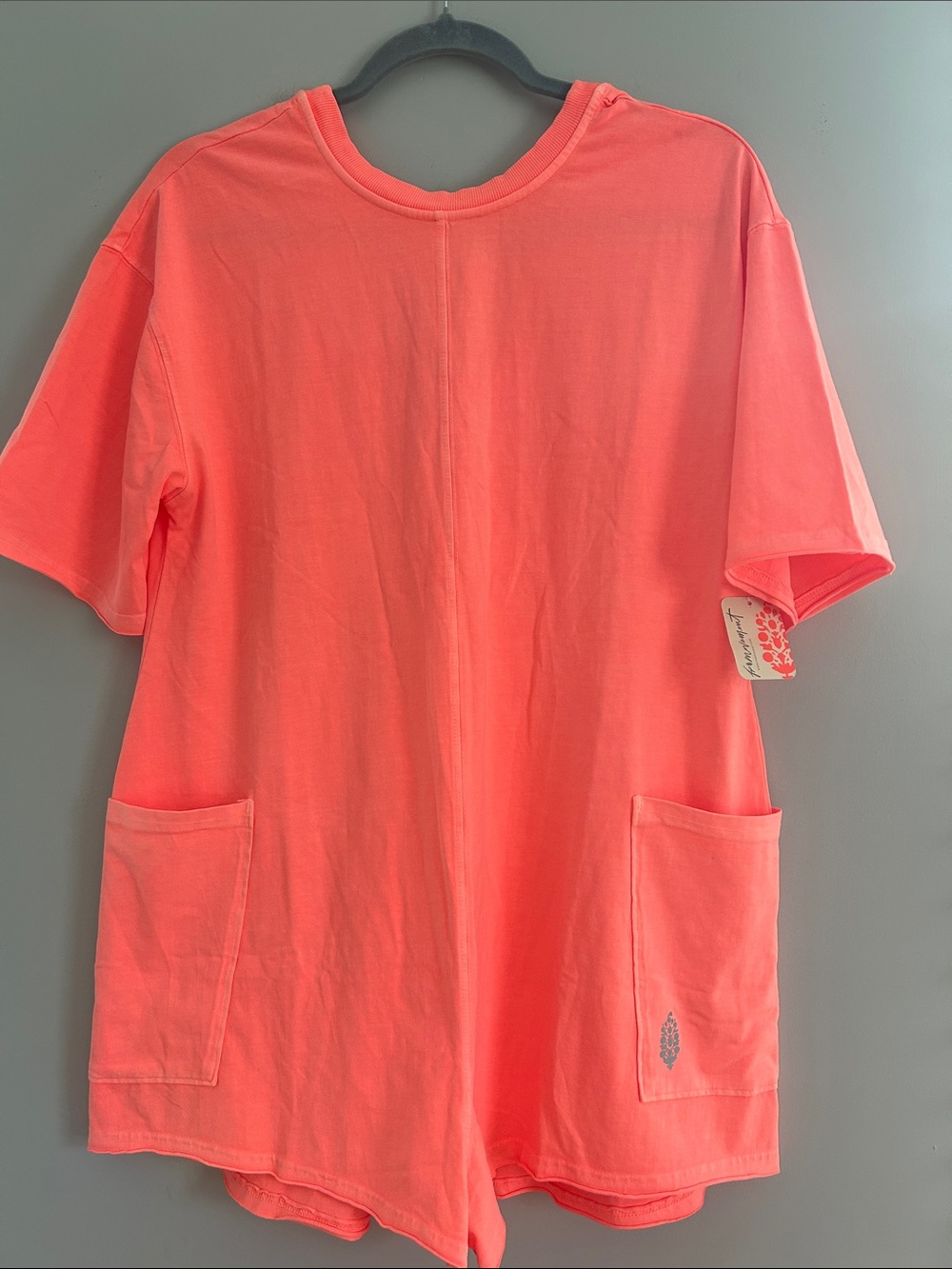 FP Movement by Free People Coral V-Neck Short Sleeve Onesie Romper